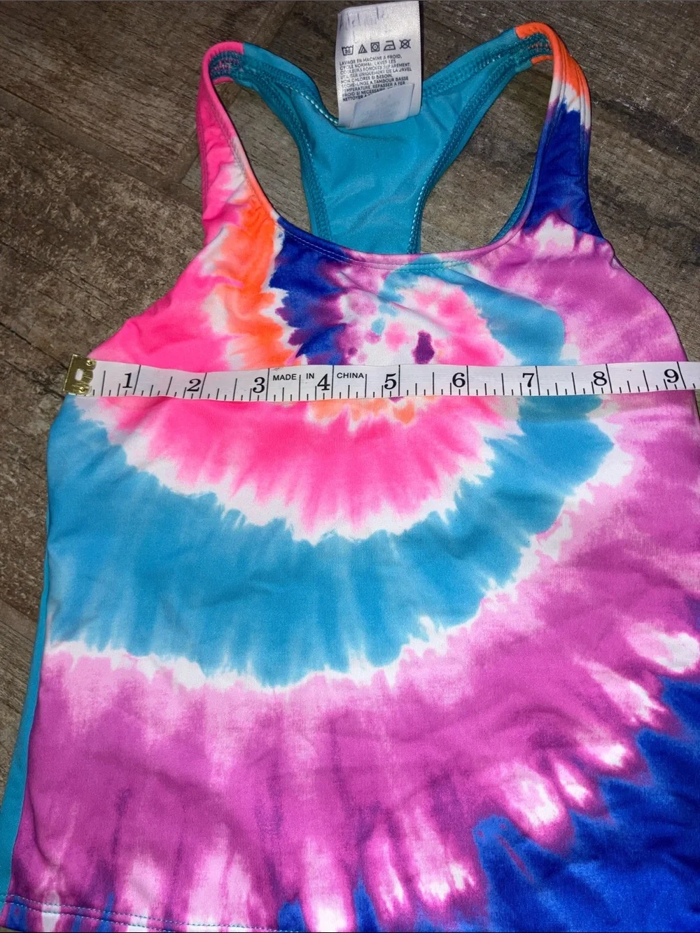 LANDS END GIRLS Tie-Dye Tankini Swim Set